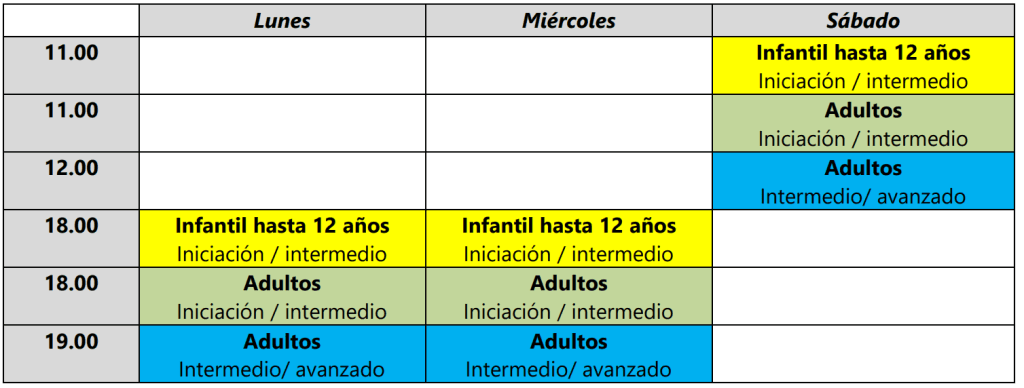 Horarios de clase de patinaje en línea en Badajoz