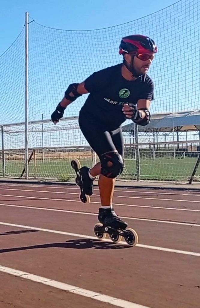 Entrenamientos de patinaje de velocidad en Badajoz